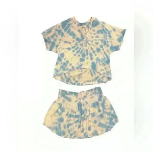 STARK X Matching Tie Dye Set. Women's Tie Dye Mini Skirt (L) With Romi Top (S)